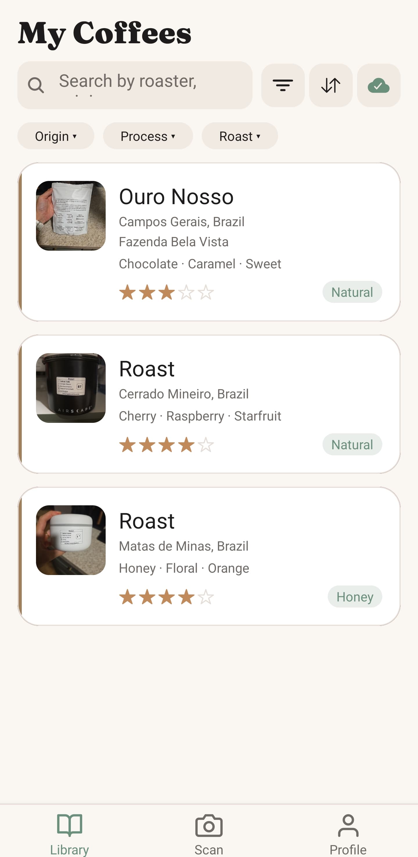 Personal coffee library collection